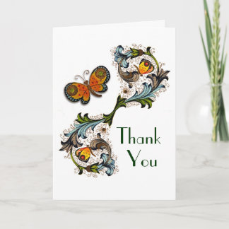 Florentine Renaissance Floral Thank You Card