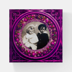 FLORENTINE RENAISSANCE FRUIT PHOTO TEMPLATE Purple Paperweight