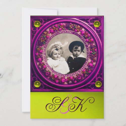 FLORENTINE RENAISSANCE FRUITS DAMASK MONOGRAM INVITATION