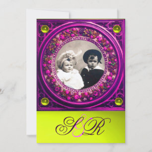 FLORENTINE RENAISSANCE FRUITS DAMASK MONOGRAM INVITATION