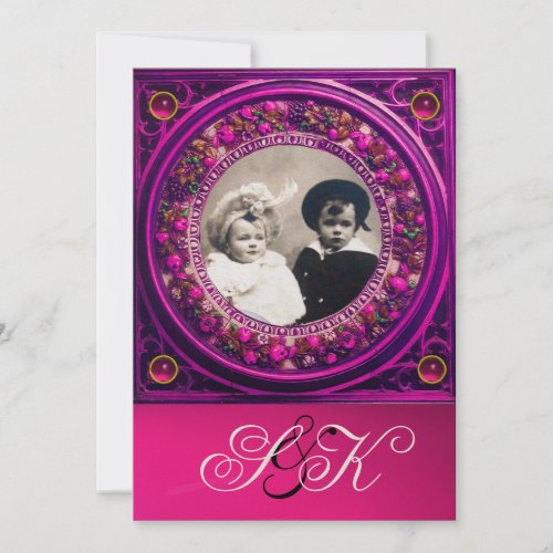 FLORENTINE RENAISSANCE FRUITS DAMASK MONOGRAM INVITATION