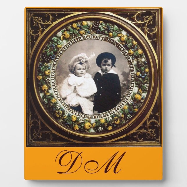 FLORENTINE RENAISSANCE FRUITS MONOGRAM PLAQUE (Front)