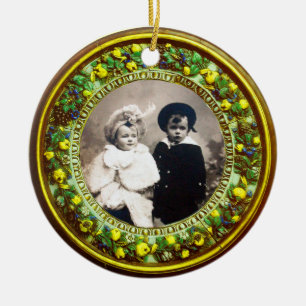 FLORENTINE RENAISSANCE FRUITS Photo Template Ceramic Ornament