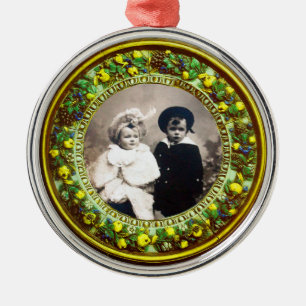 FLORENTINE RENAISSANCE FRUITS Photo Template Metal Ornament