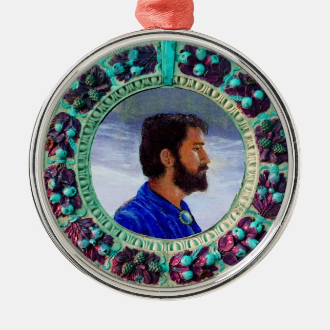 FLORENTINE  RENAISSANCE FRUITS Photo Template Metal Ornament (Front)