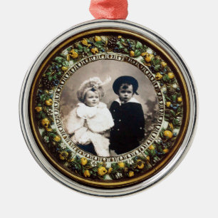 FLORENTINE RENAISSANCE FRUITS Photo Template Metal Ornament