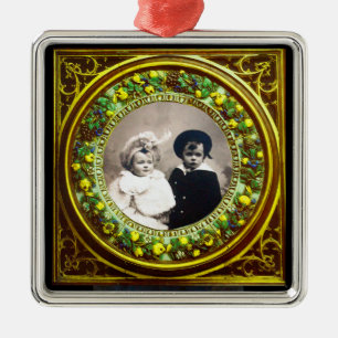 FLORENTINE RENAISSANCE FRUITS Photo Template Metal Ornament