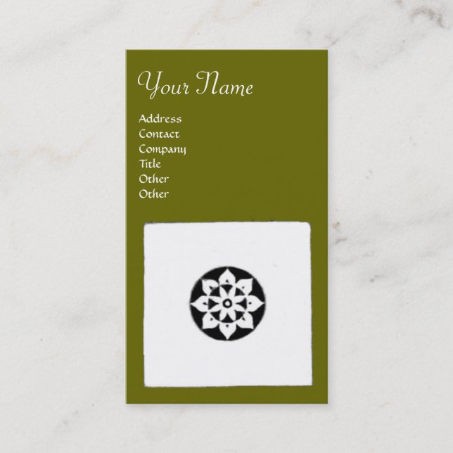 FLORENTINE RENAISSANCE HARMONY,green Business Card (Front)