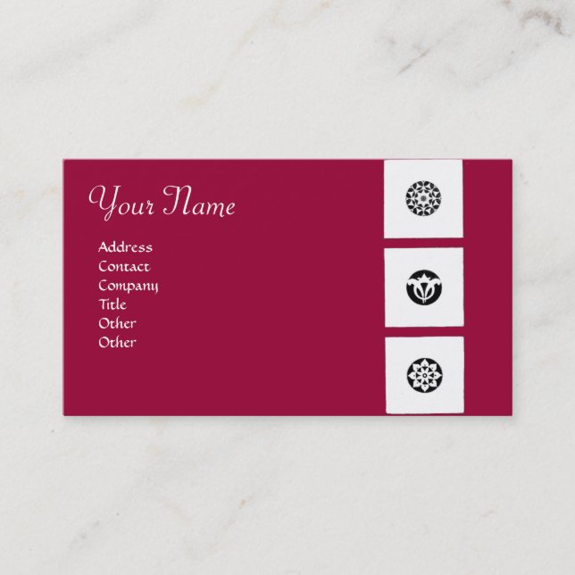 FLORENTINE RENAISSANCE HARMONY,red fuchsia Business Card (Front)