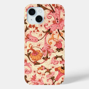 FLORENTINE RENAISSANCE PINK FLORAL SWIRLS,FLOWERS iPhone 15 CASE