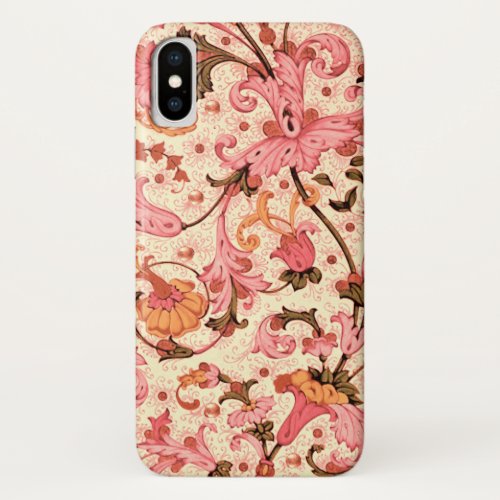 FLORENTINE RENAISSANCE PINK FLORAL SWIRLSFLOWERS iPhone XS CASE