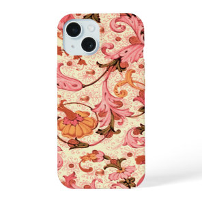 FLORENTINE RENAISSANCE PINK FLORAL SWIRLS,FLOWERS iPhone 15 CASE