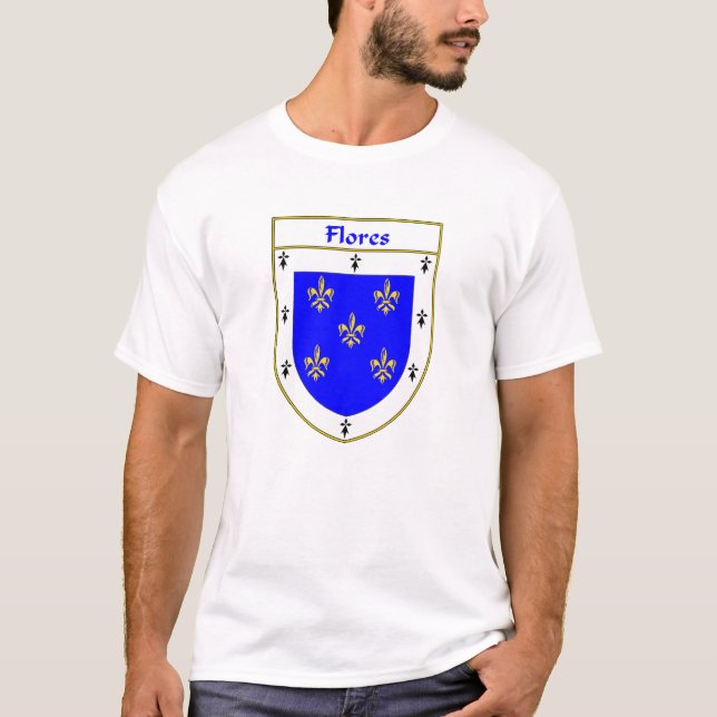 Flores Coat of Arms/Family Crest T-Shirt (Front)