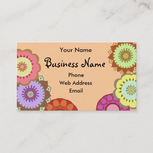 Customizable Flores de Fiesta in Orange - Business Cards