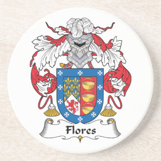 Flores Family Crest Drink Coaster