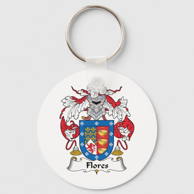 Flores Family Crest Keychain (Front)