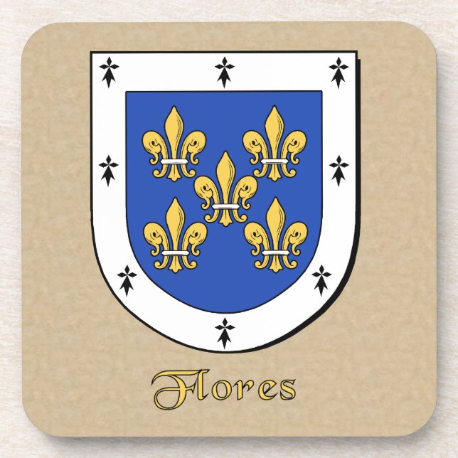 Flores Family Shield Coaster (Front)