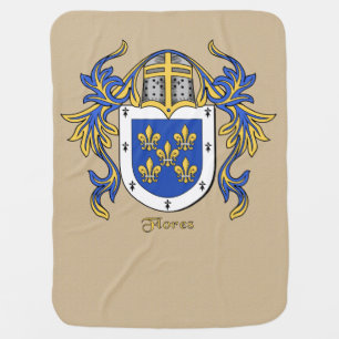 Flores Heraldic Shield and Mantling Stroller Blanket