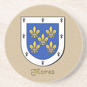 Flores Heraldic Shield Drink Coaster