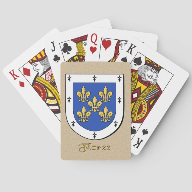 Flores Heraldic Shield Poker Cards (Back)