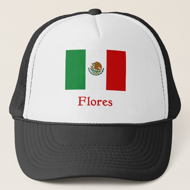 Flores Mexican Flag Trucker Hat (Front)