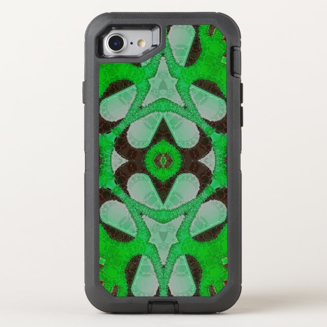 Florescent Green Black Abstract Otterbox iPhone Case (Back)