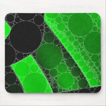 Florescent Green Black Circle Abstract Mouse Pad by TeensEyeCandy at Zazzle