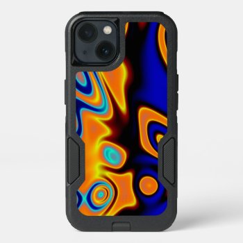 Florescent Orange Blue Trippy Abstract Iphone 13 Case by TeensEyeCandy at Zazzle