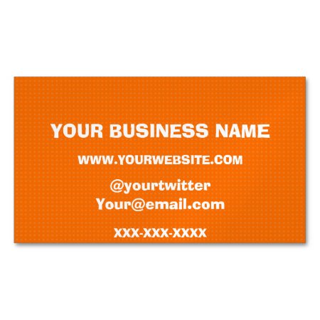 Florescent Orange Speck Pattern Magnetic Business Card