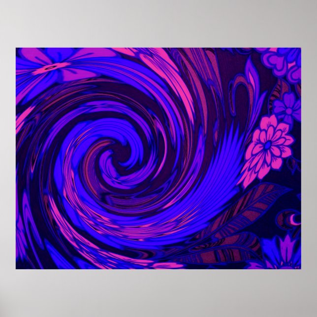 Florescent Pink Surge Print Poster (Front)