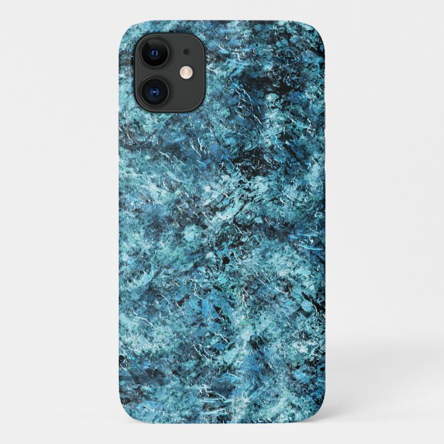 Floresta azul sob nevasca ou vidro trincado Case-Mate iPhone case (Back)