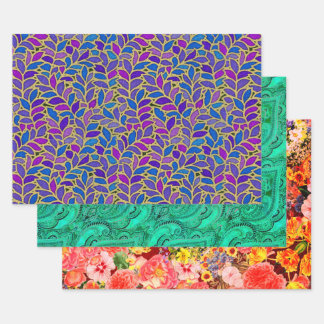 Floresta Bruxelles Flower Sampler Wrapping Paper Sheets