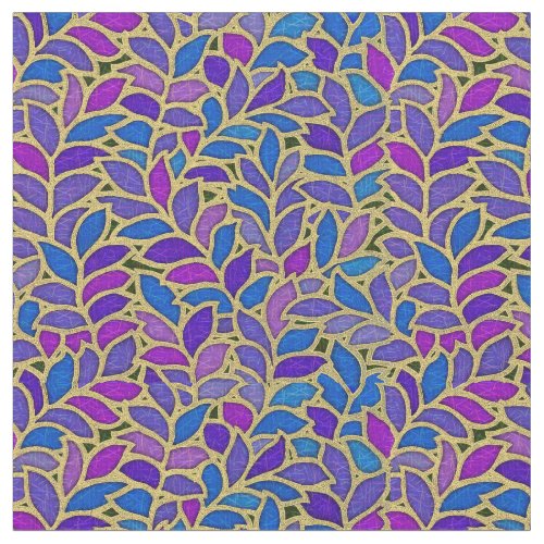 Floresta purple and gold fabric