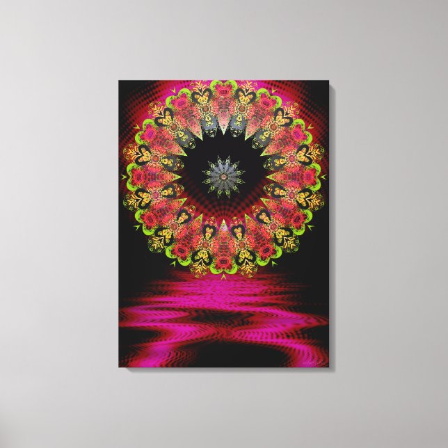 Floretiana Psychedelic Love Art  Wrapped Canvas Print (Front)