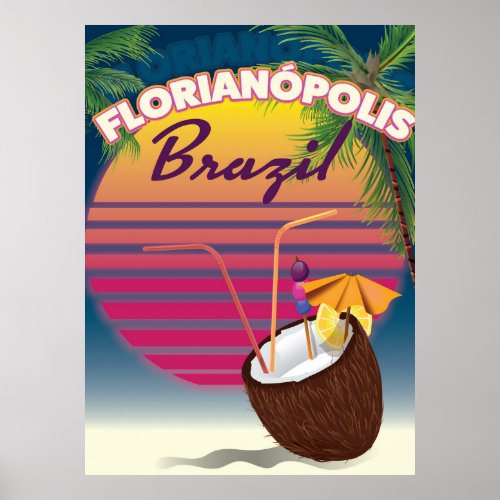 Florianpolis Brazilian travel poster