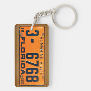 Florida 1953 Vintage License Plate Keychain