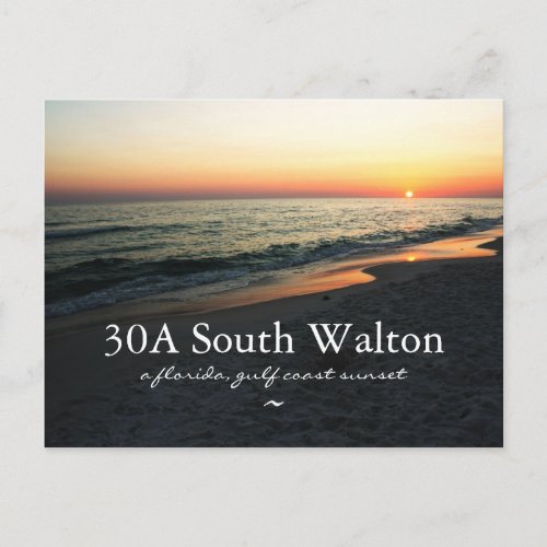 Florida 30A South Walton Gulf Sunset Postcard