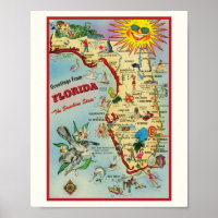 Florida 8x10 with Border Poster Print
