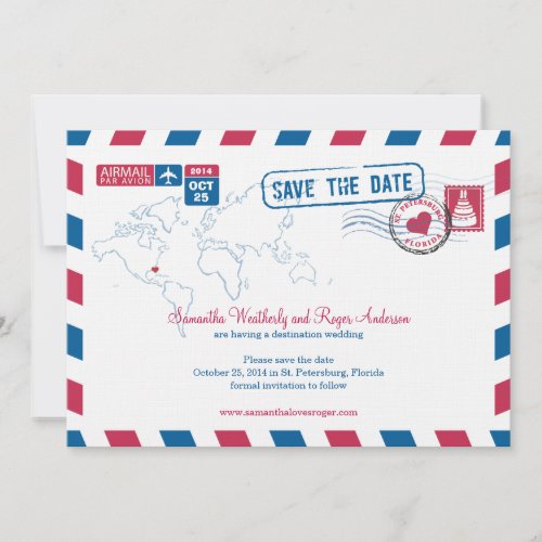 Florida Air Mail Wedding Save The Date