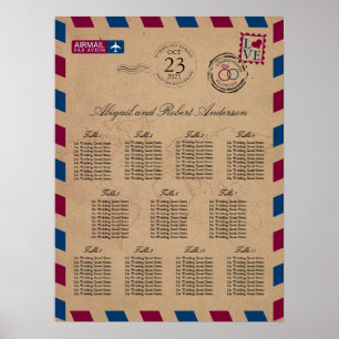 Florida Airmail Wedding Guest Seating Chart