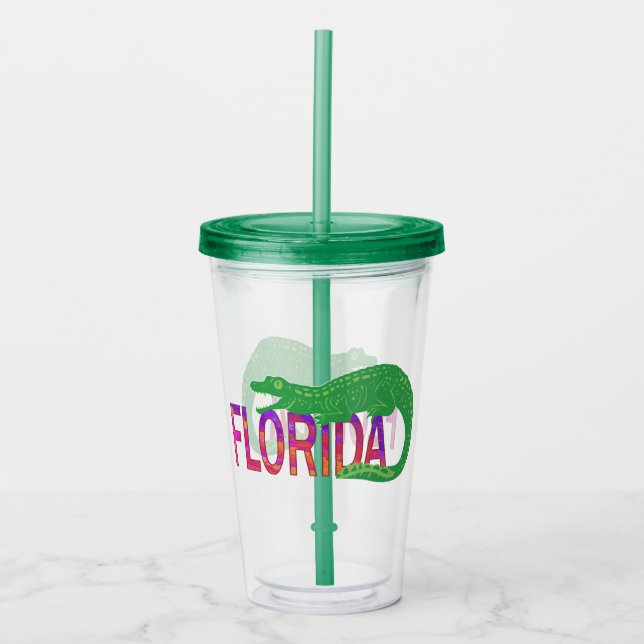 Florida Alligator Acrylic Tumbler (Front)