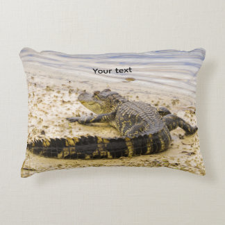 Florida Alligator from back view photography  Accent Pillow