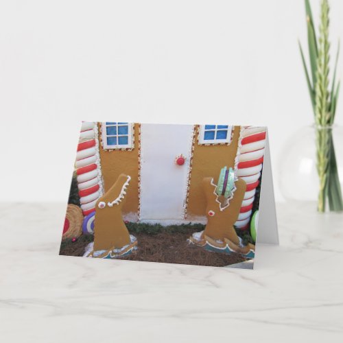 Florida Alligator Gingerbread Decorations  Holiday Card