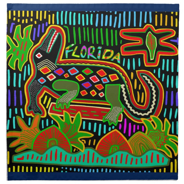 Florida Alligator - Hurrican Critters Cloth Napkin (Front)