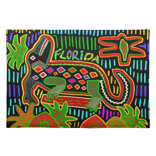 Florida Alligator - Hurrican Critters Cloth Placemat (Front)