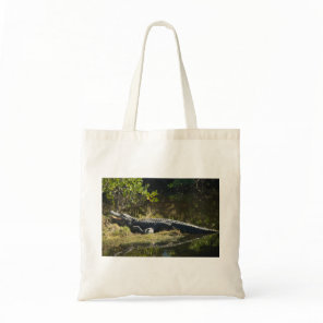 Florida Alligator on Grassy Bank Wild Swamp Nature Tote Bag