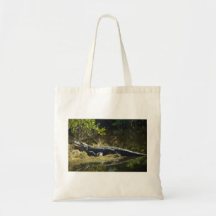 Florida Alligator on Grassy Bank Wild Swamp Nature Tote Bag