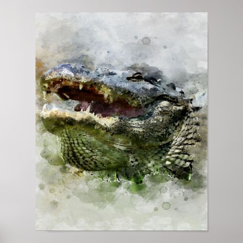 Florida Alligator Painting Poster