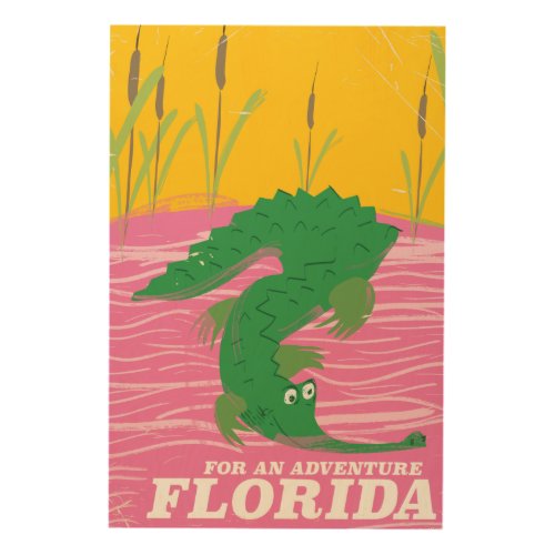 Florida Alligator vintage travel poster