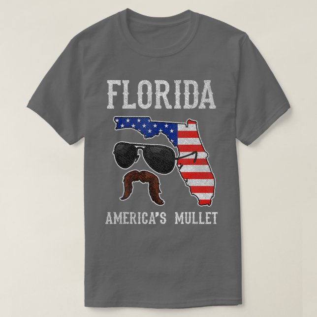 Florida Americas Mullet Funny Patriotic American F T-Shirt (Design Front)